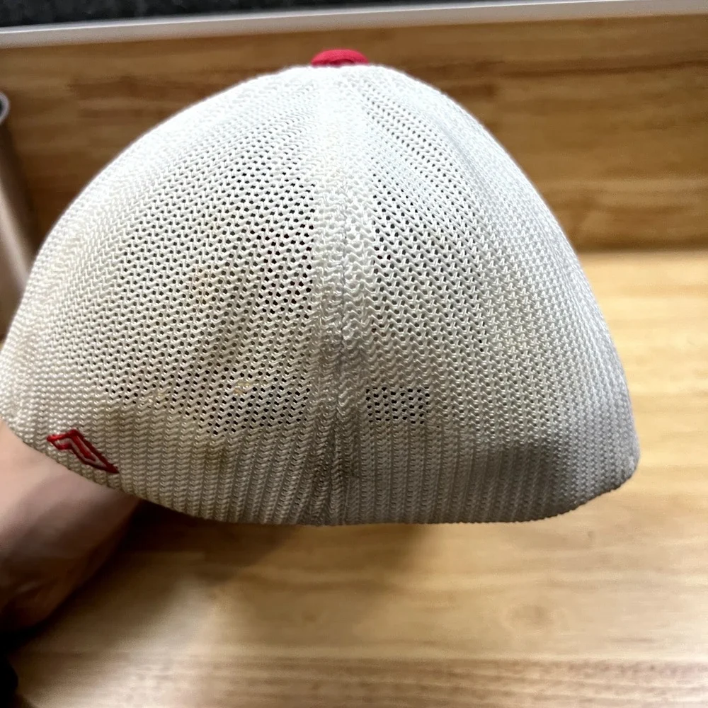 NV Baseball Cap Hat Trucker‎ Fitted Youth 6 3/8 6 7/8 Red White Blue Meshback